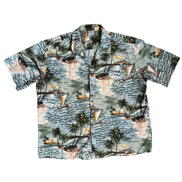Aloha Republic Hawaiian Button Up Shirt Tropical Beach Camp Size XXL Hawaii Vtg - Picture 3 of 6